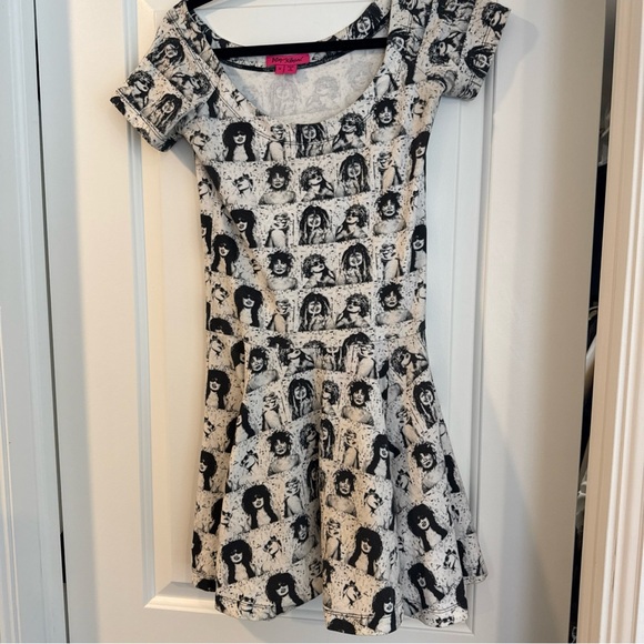 VTG Betsey Johnson Photobooth Selfie Print Dress 90s Y2K